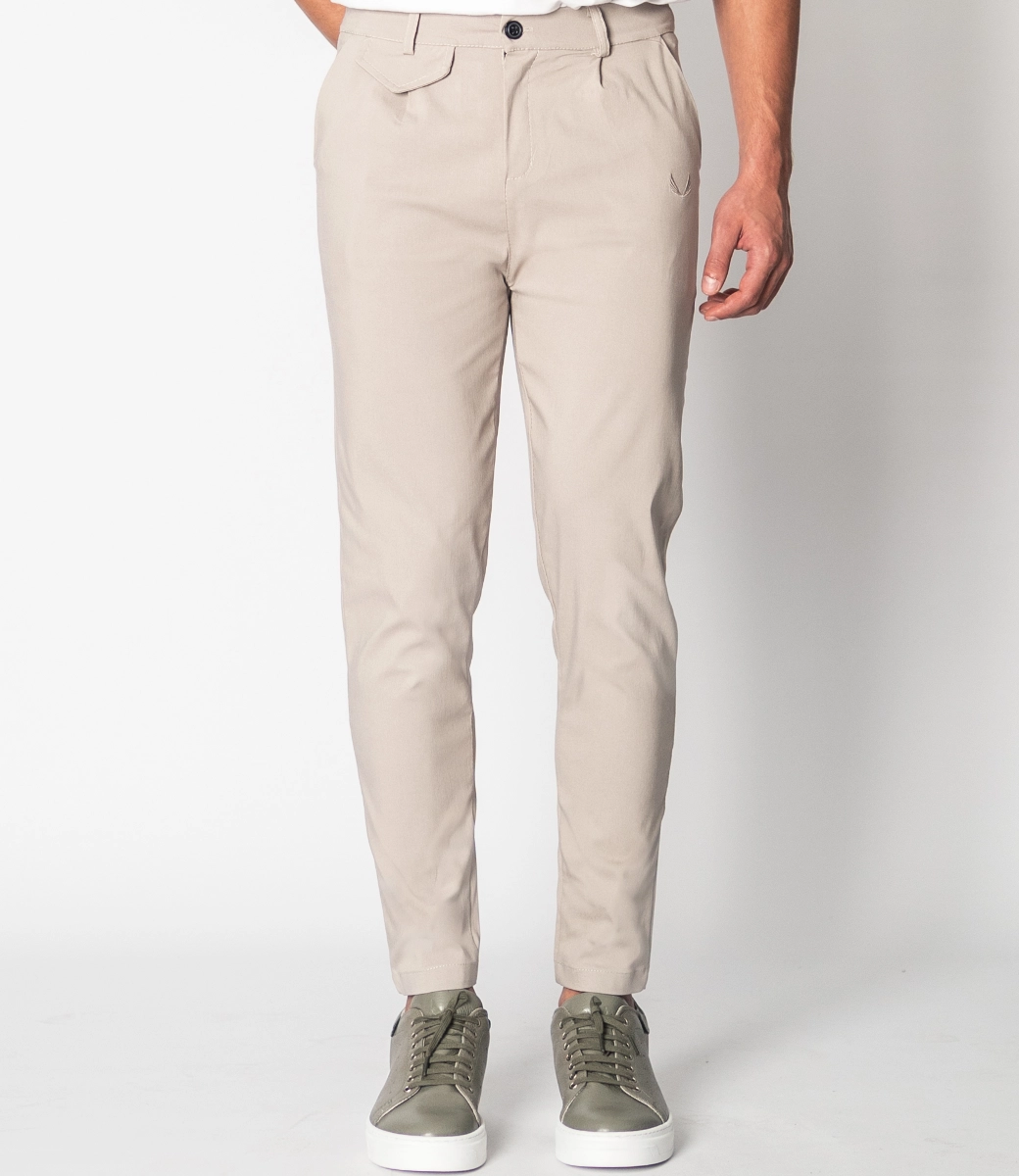 Zumo Slim Fit Pants VALERIO-N-BENGA-T-LONG Sand